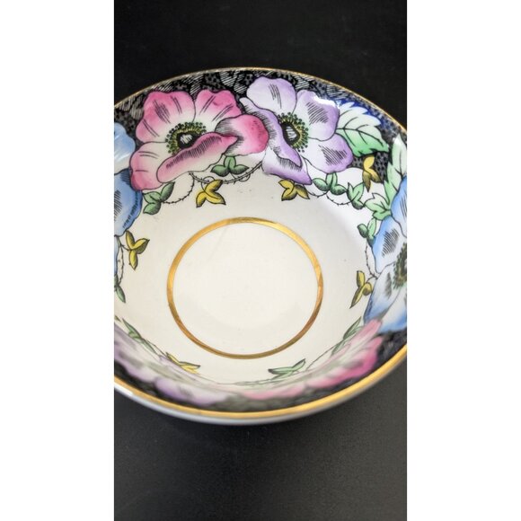 Taylor & Kent Bone China Teacup England Art Deco Floral Gold Trim Vintage - Picture 12 of 13